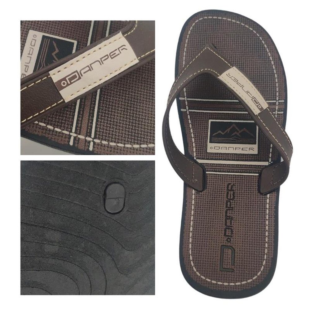 Chinelo Masculino De Dedo Adulto Danper Casual Conforto Café 41