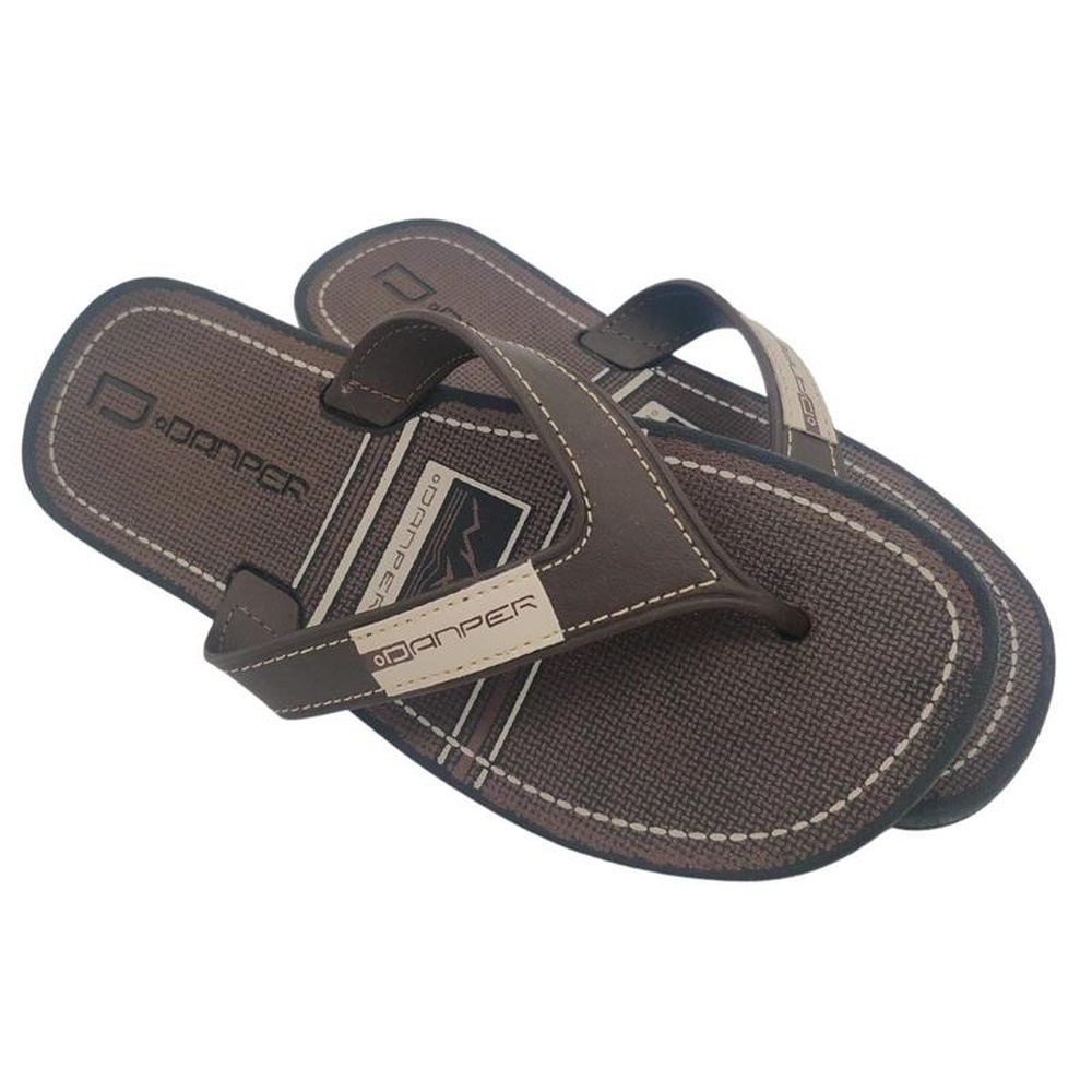 Chinelo Masculino De Dedo Adulto Danper Casual Conforto Café 41