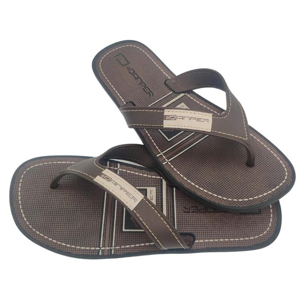 Chinelo Masculino De Dedo Adulto Danper Casual Conforto Café 41