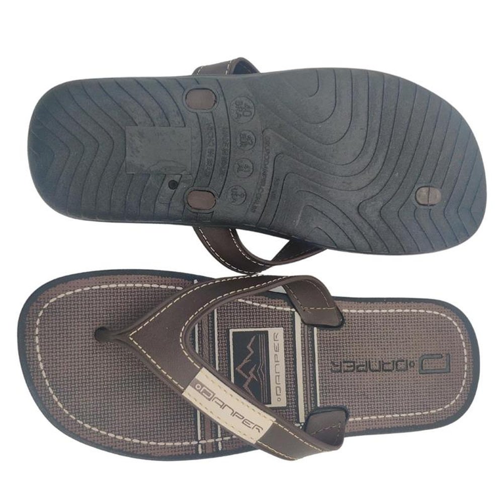 Chinelo Masculino De Dedo Adulto Danper Casual Conforto Café 41