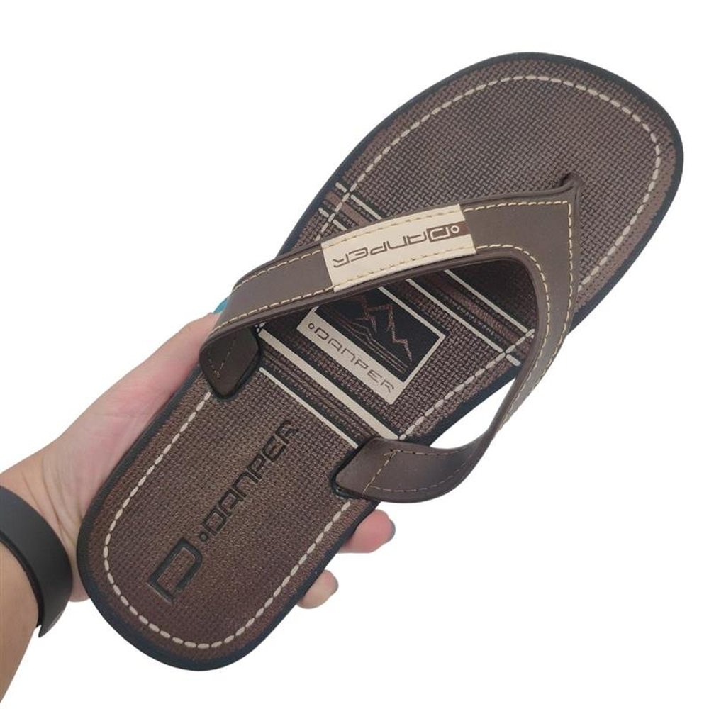 Chinelo Masculino De Dedo Adulto Danper Casual Conforto Café 41