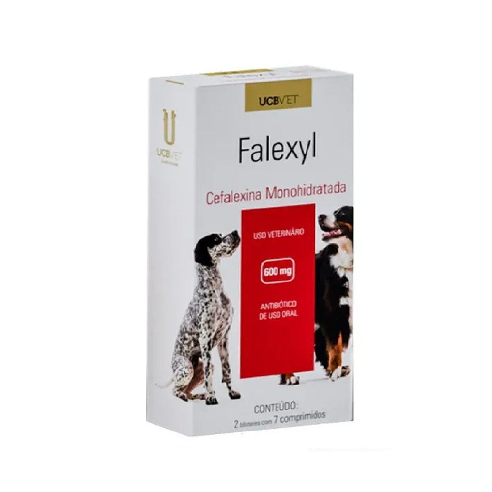 Falexyl Cefalexina 600mg 14 Comprimidos Ucbvet