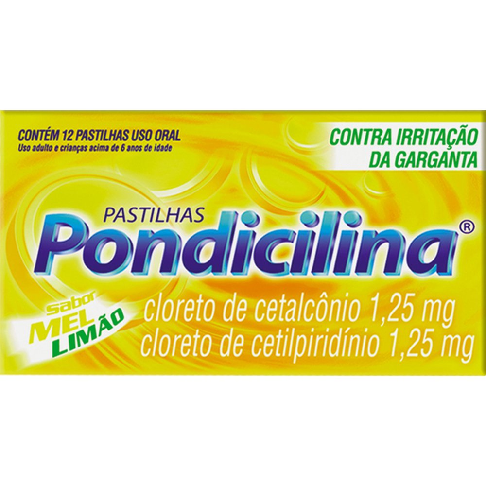 Pondicilina Com 12 Pastilha Sabor Mel - UNIAO QUIMICA