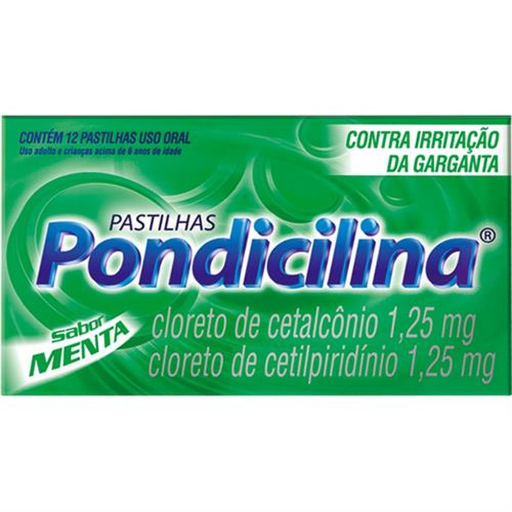 Pondicilina Com 12 Pastilha Sabor Menta - UNIAO QUIMICA