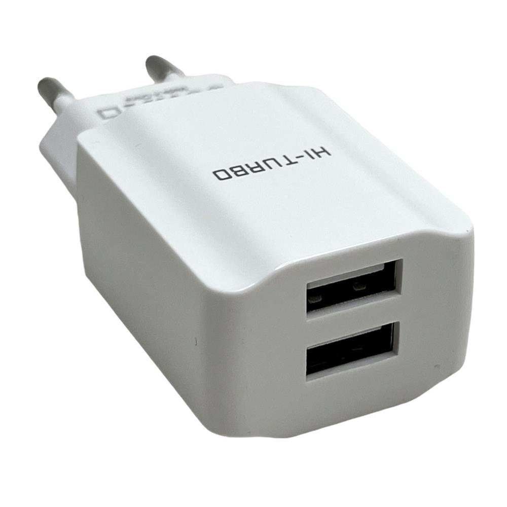 Fonte com 2 USB 3.8A Hi-Turbo Carregador Rápido Universal Branco