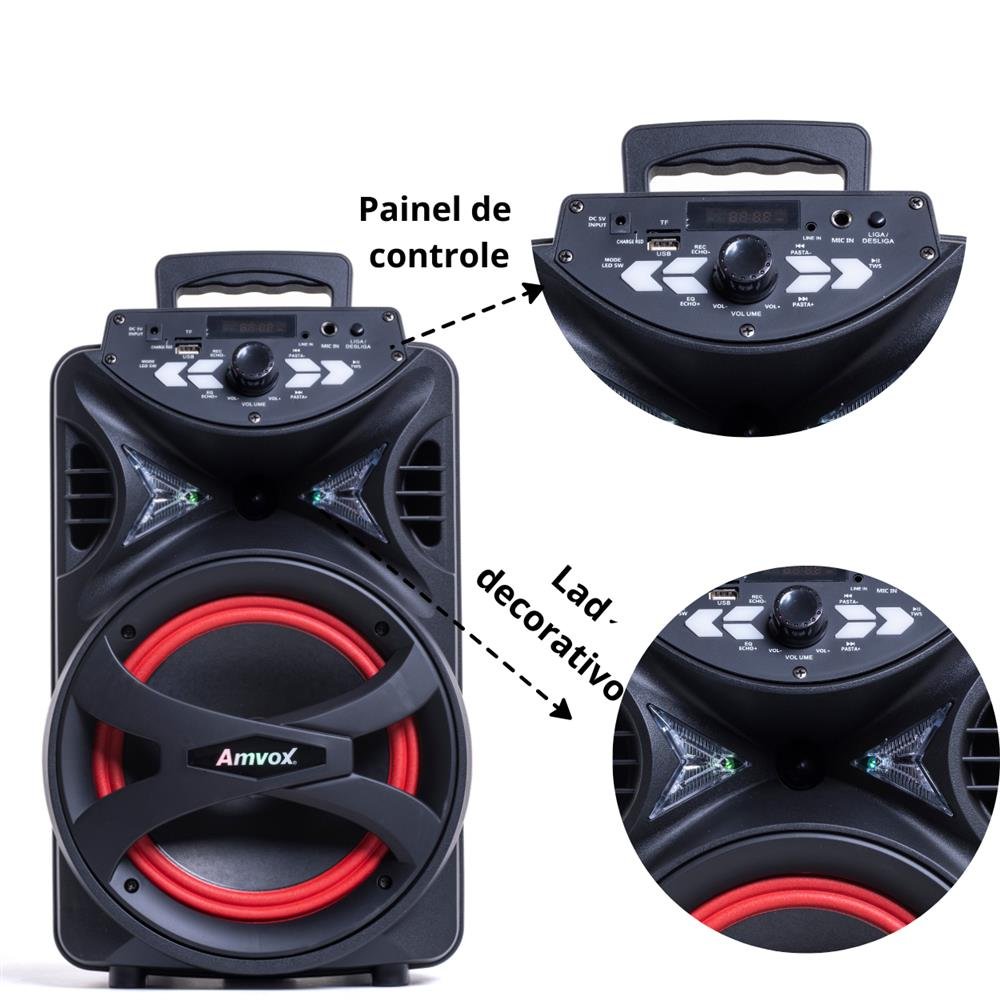 Caixa Amplificada Amvox ACA 255 HIT 250W Bluetooth Bivolt