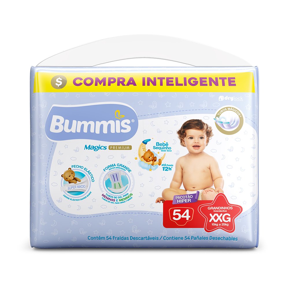 Fralda Bummis Magics Hyper Xxg 54 Unidades