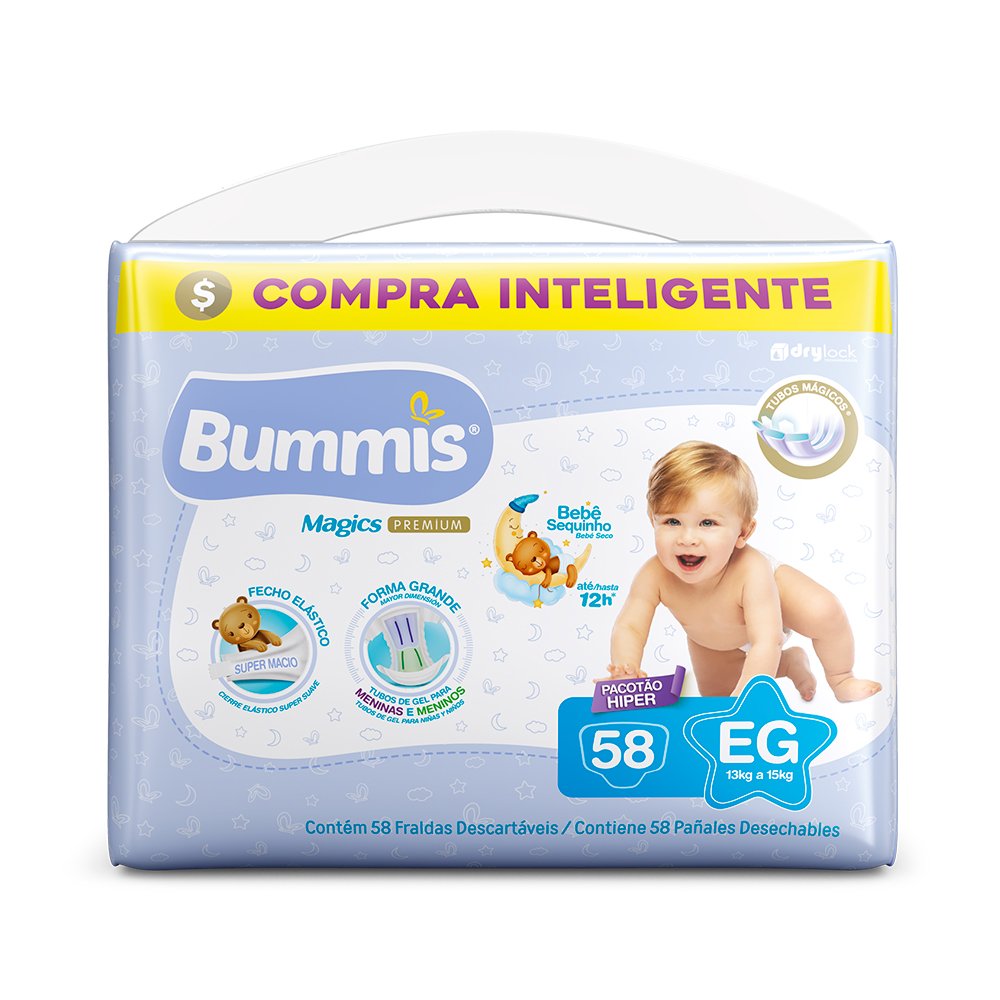 Fralda Bummis Magics Hyper Eg 58 Unidades