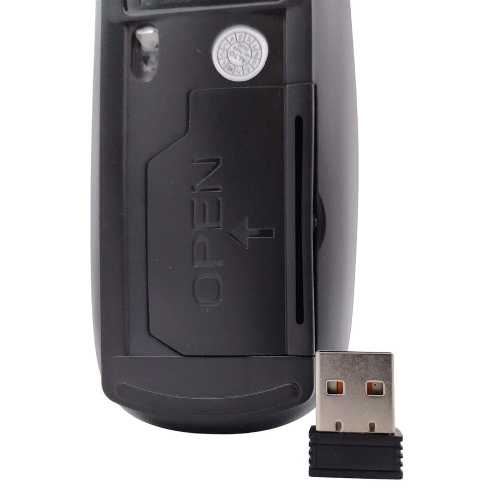 Mouse Sem Fio Slim Optico 3 Botões Adaptador Wireless Scroll Preto