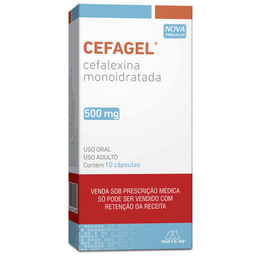Cefagel -Cefalexina- 500Mg Com 10 Comprimido - Multilab
