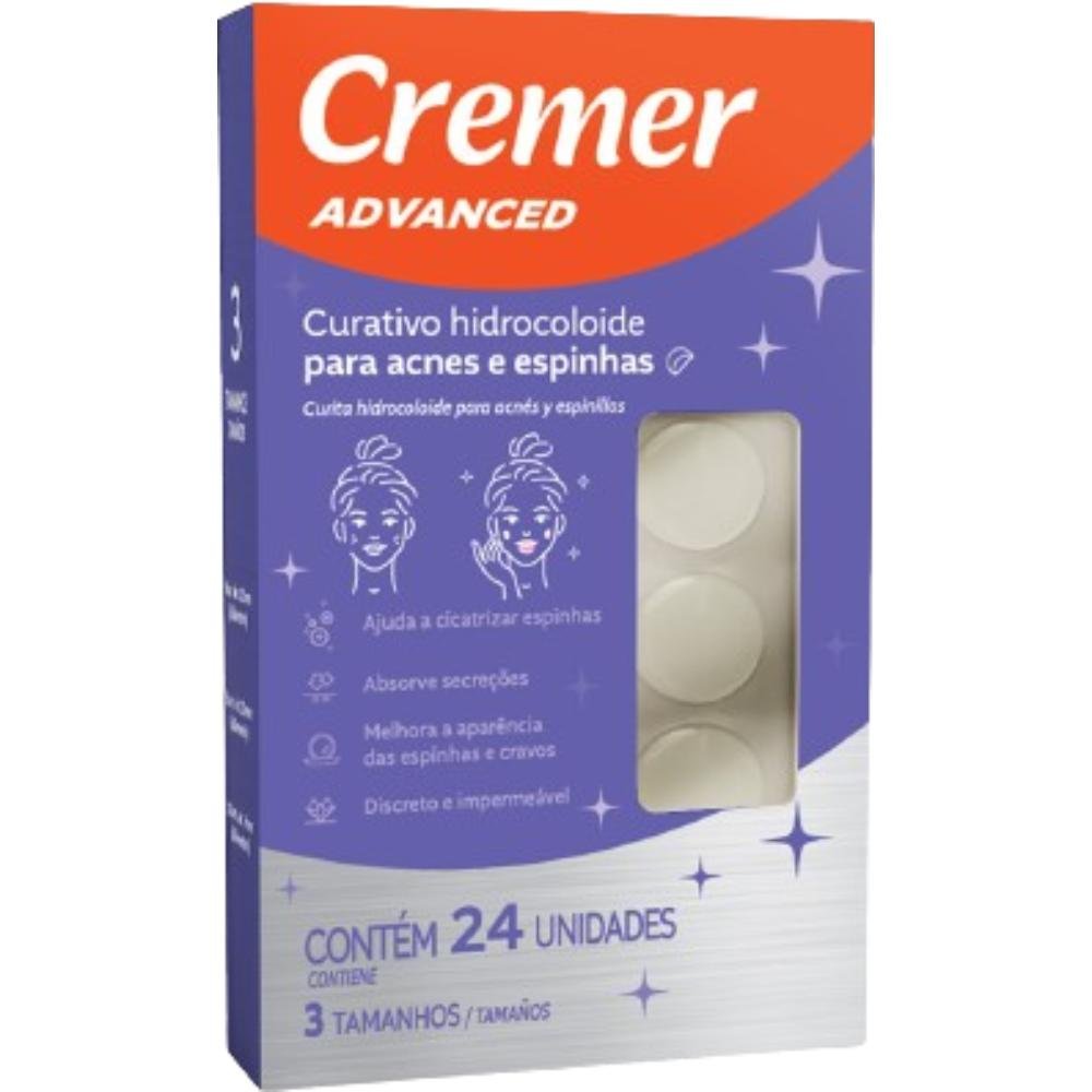 Curativo Hidrocoloide Para Acnes E Espinhas Cremer Advanced 24 Unidades