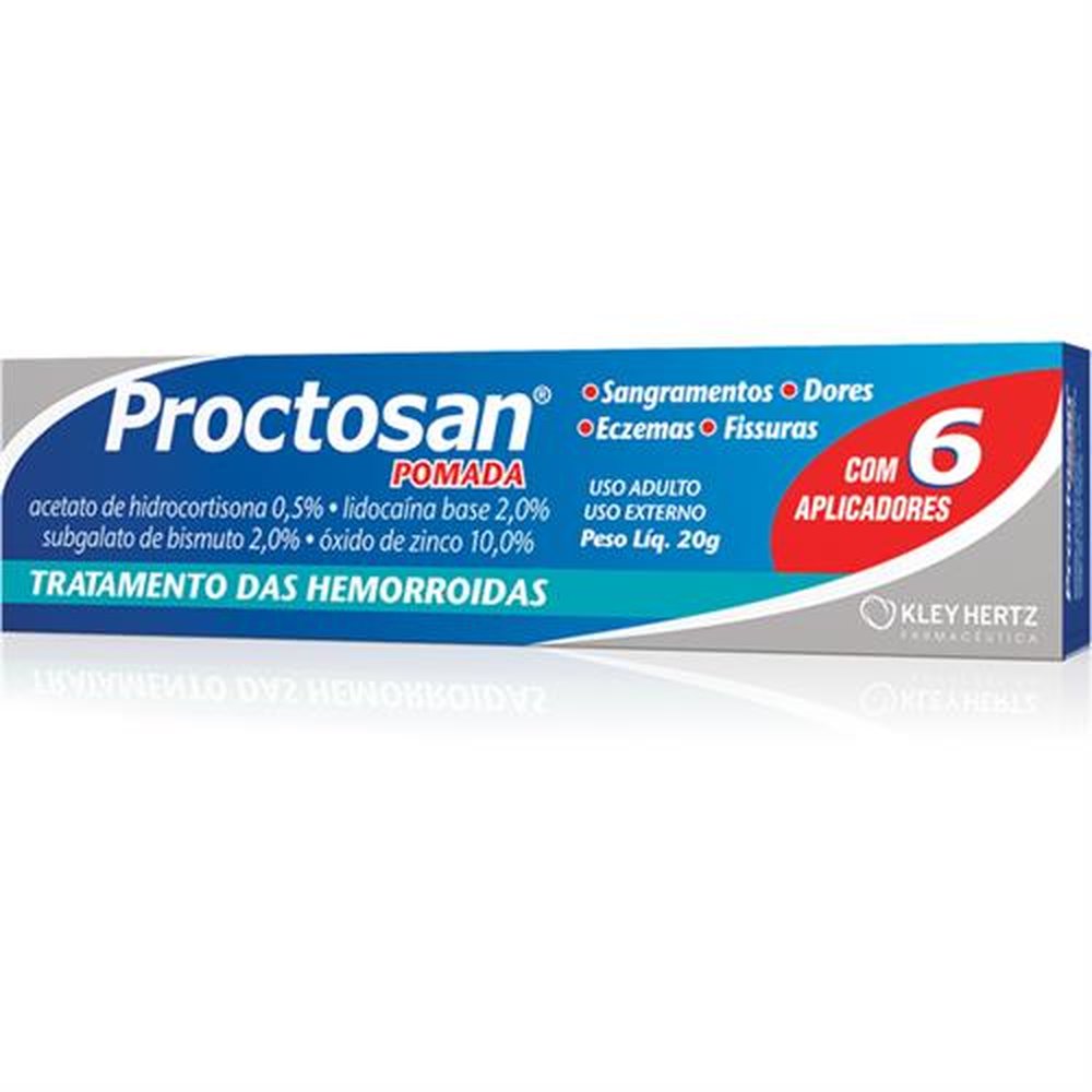 Proctosan 0,0250Mg Pomada Bisnaga 20 Gramas Com 6 Aplicadores - HERTZ ...