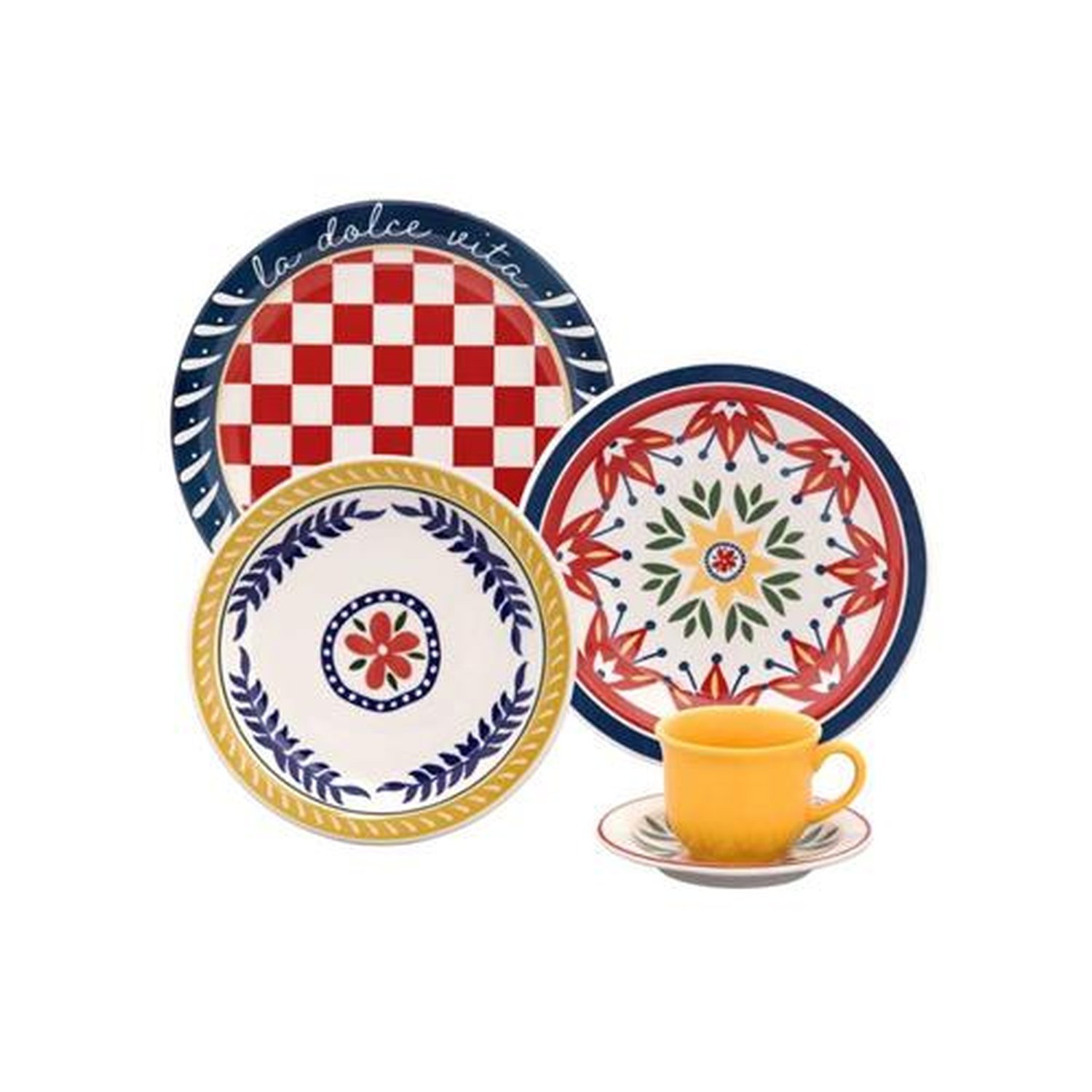 Aparelho De Jantar 20 Peças Cerâmica Floreal Dolce Vita Oxford