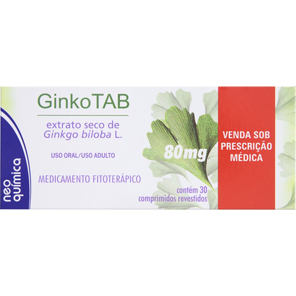 Ginkotab 80Mg Caixa 30 Comprimido - NEO QUIMICA