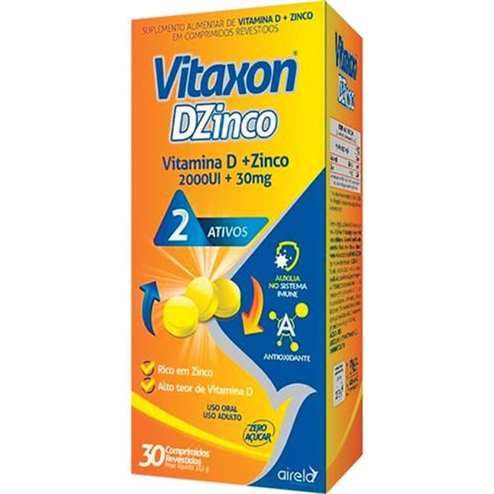 Vitaxon D Zinco 2-000Ui Com 30 Comprimido Revestido - AIRELA