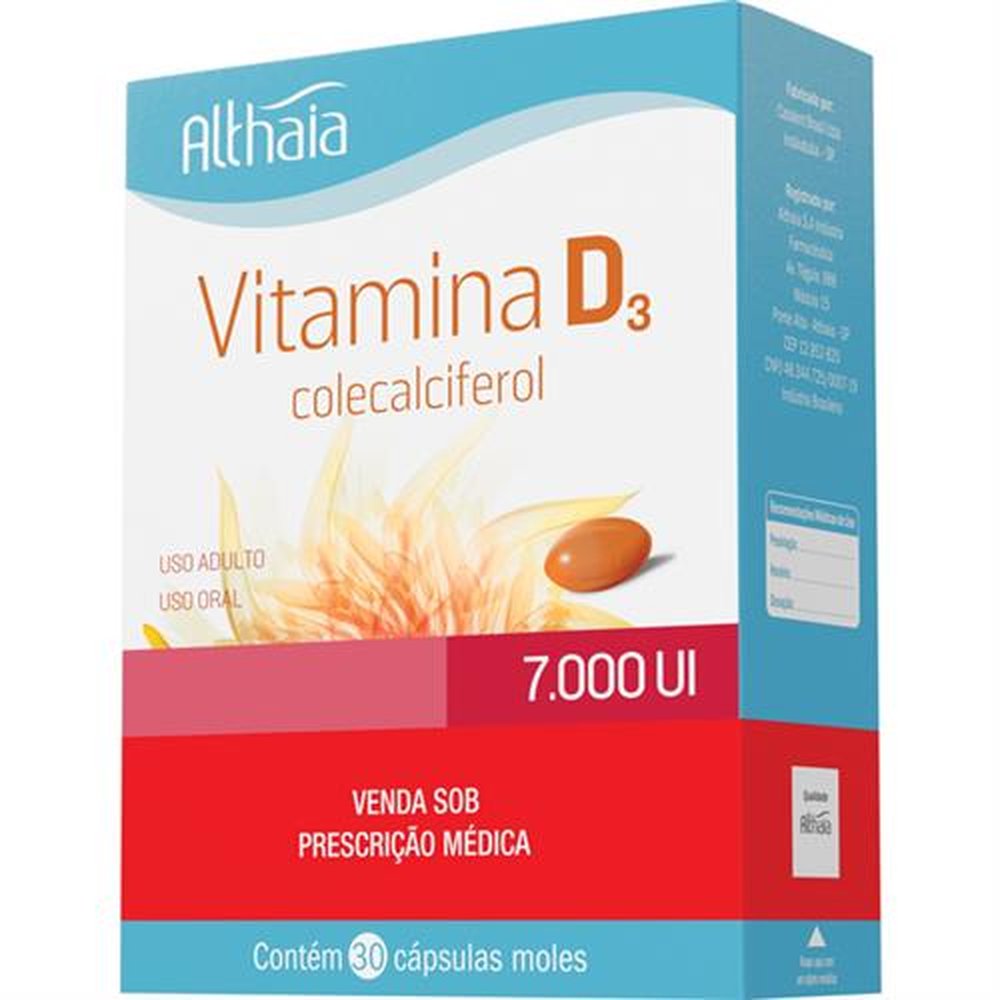 Vitamina D 7-000Ui Com 30 Capsula Mole - ALitroHAIA