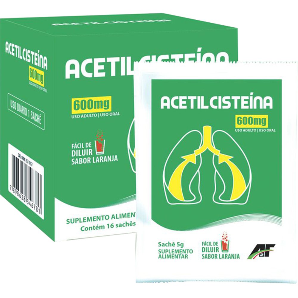 Acetilcisteina 600Mg 5 Gramas Com 16 Saches - A2F