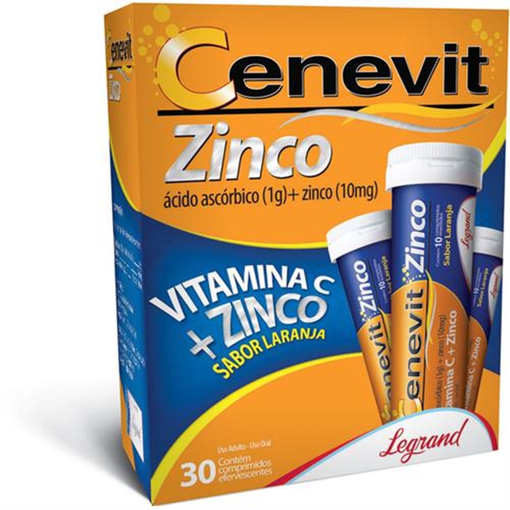 Cenevit Zinco 1 Grama Tubo 30 Comprimido Efervecente - LEGRAND