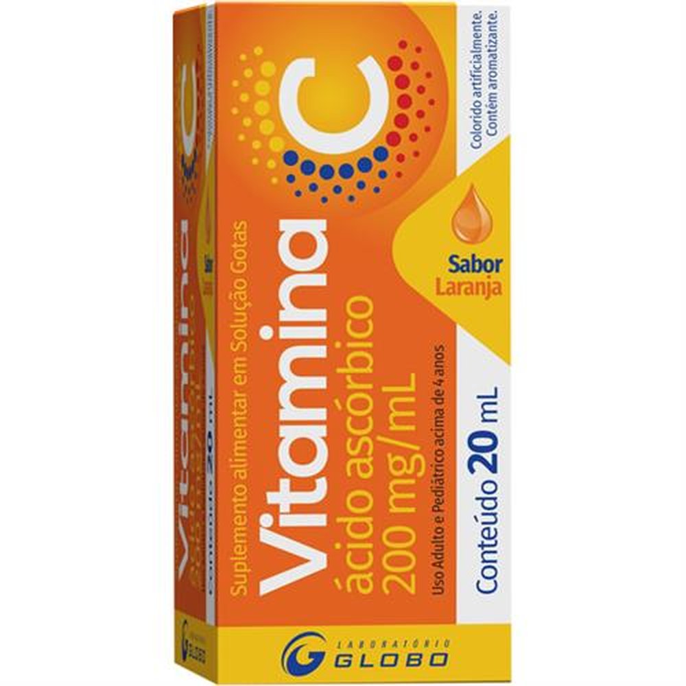 Vitamina C em Gotas 200Mg/ml Sabor Laranja