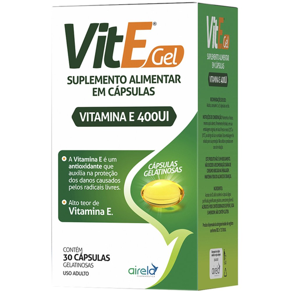 Vite E Gel 400Ui Com 30 Capsula Gelatinosa - AIRELA