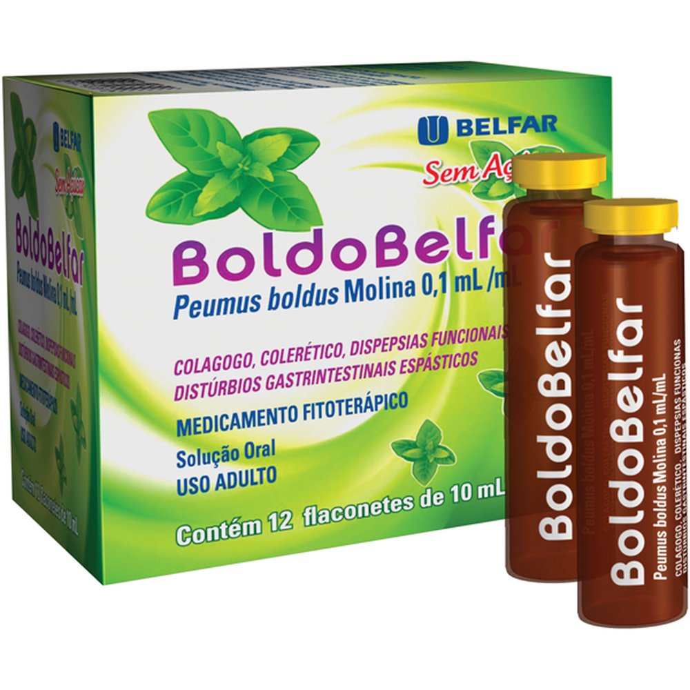 Boldo Belfar 10Ml Com 12 Flaconetes - BELFAR