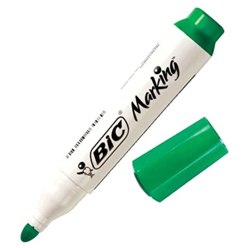Pincel Marcador Bic Marking Ponta Redonda Verde 12 Unidades