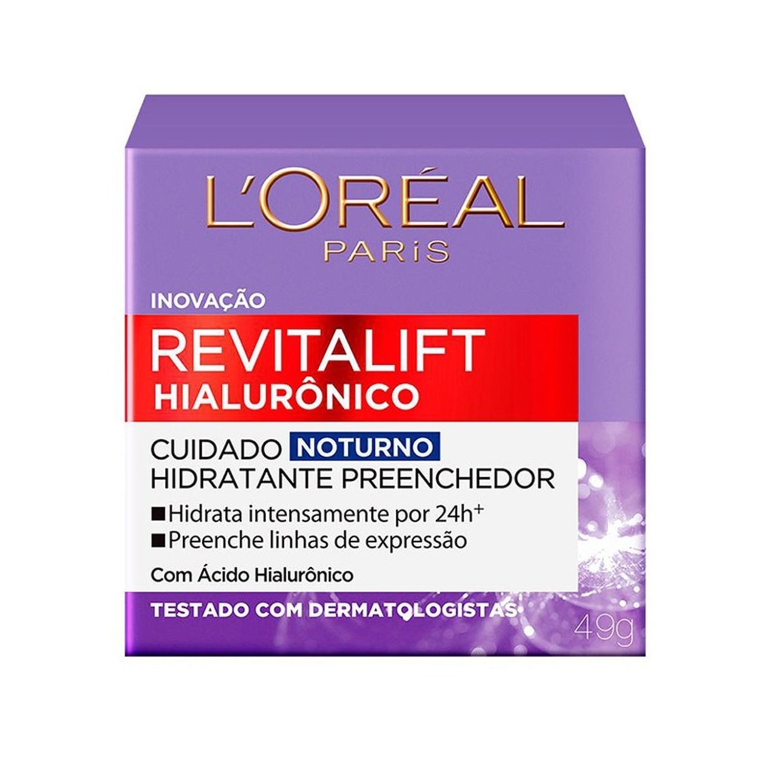 Creme Facial L'Oréal Revitalifit Ácido Hialurônico Preenchedor Noite 49g