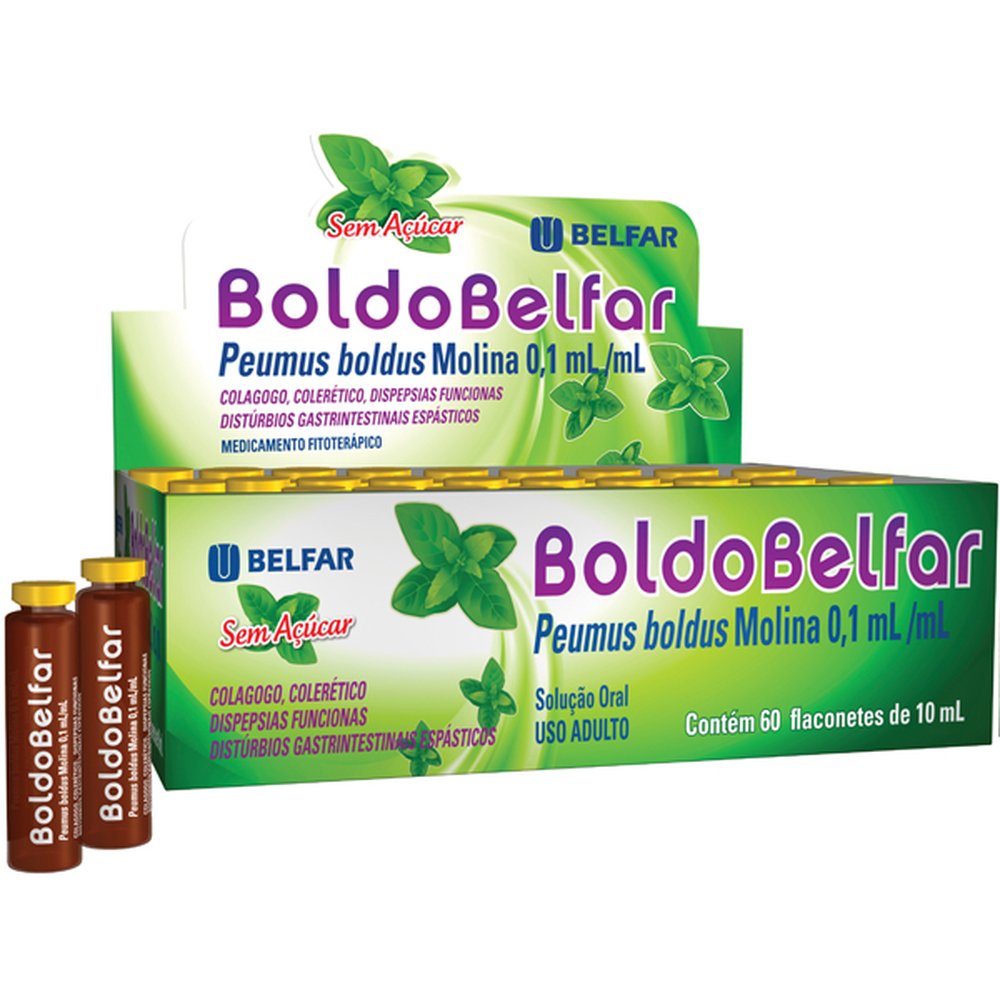 Boldo Belfar 10Ml Com 60 Flaconetes - BELFAR