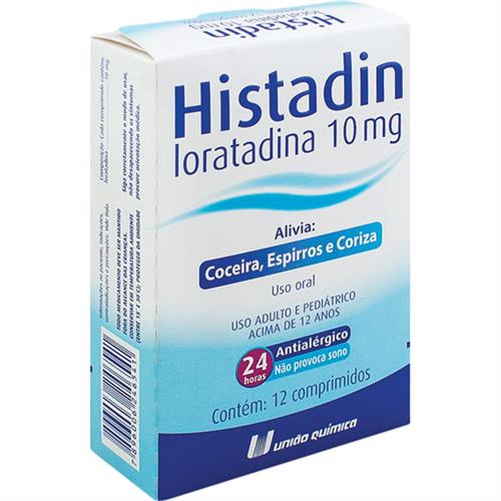 Histadin 10Mg Com 12 Comprimido - UNIAO QUIMICA