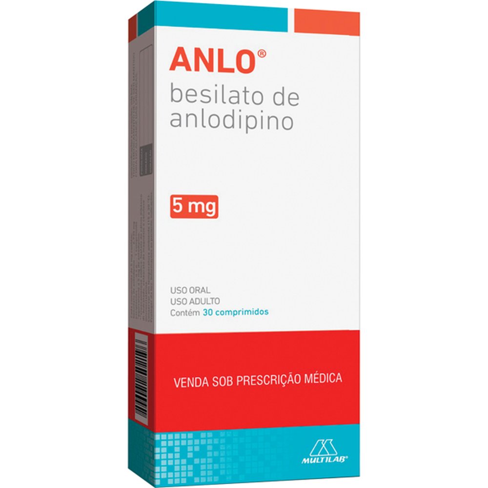 Anlo -Anlodipino- 5Mg Com 30 Comprimido - Multilab