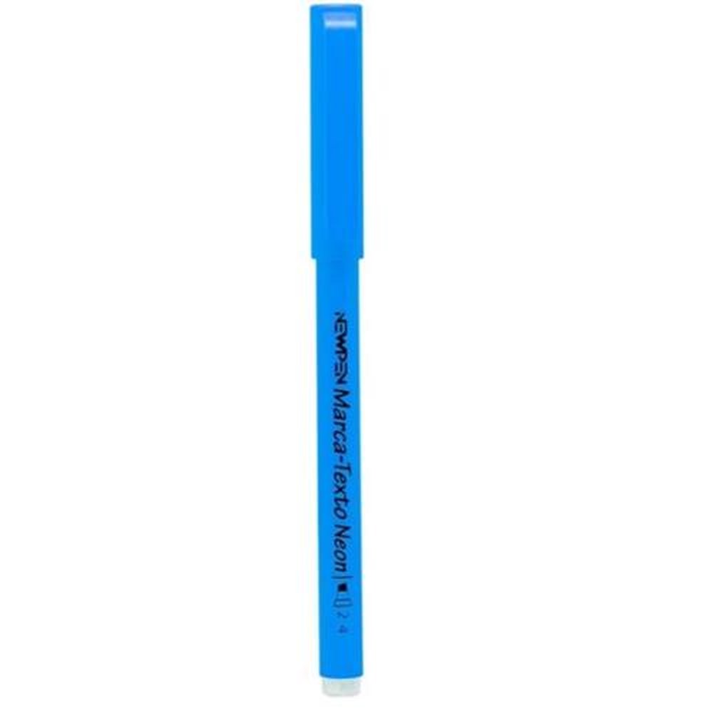 Marca Texto Newpen Neon Azul Eletric Blue Caixa Com 12 Unidades
