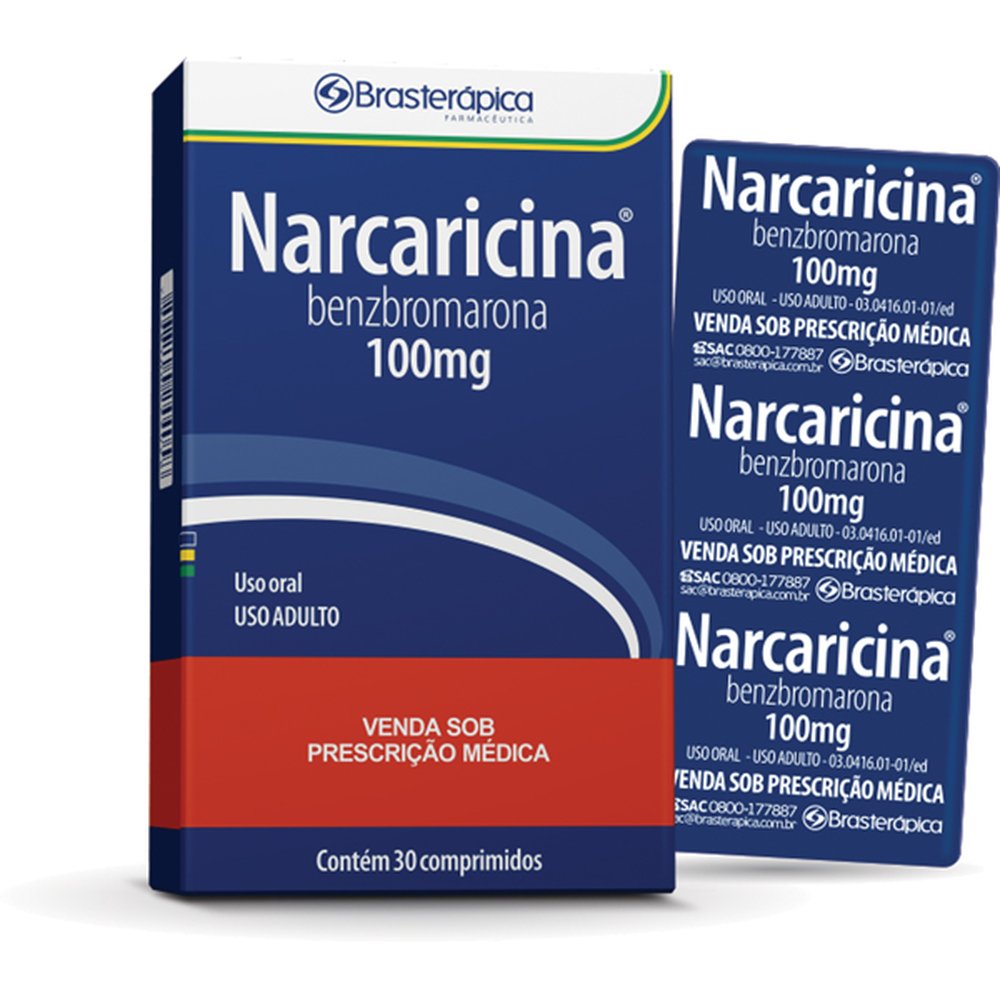 Narcaricina 100Mg Com 30 Comprimido - BRASTERAPICA