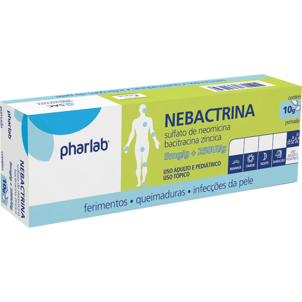 Nebactrina 5Mg-250Ui Pomada Dermatologico Bisnaga 10 Gramas - PHARLAB