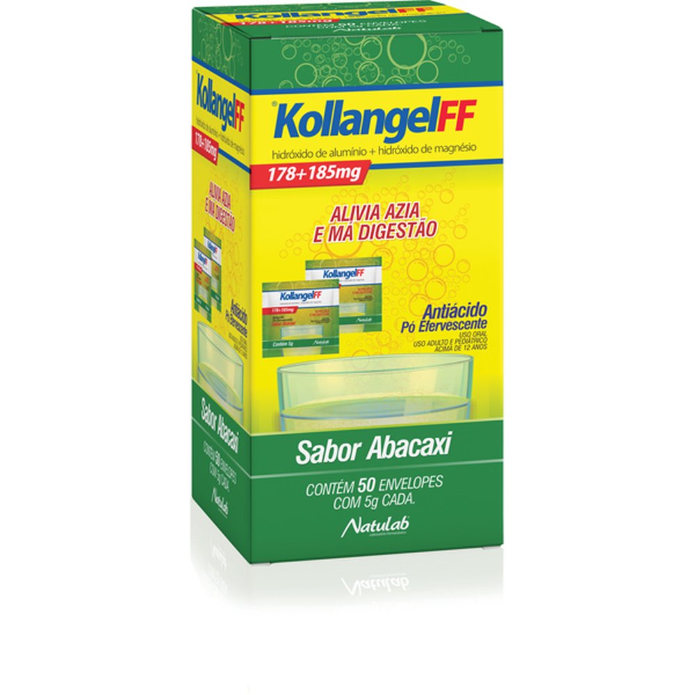 Kollangel Ff Abacaxi Caixa 50 Envelope Efervecente X 5 Gramas - NATULAB