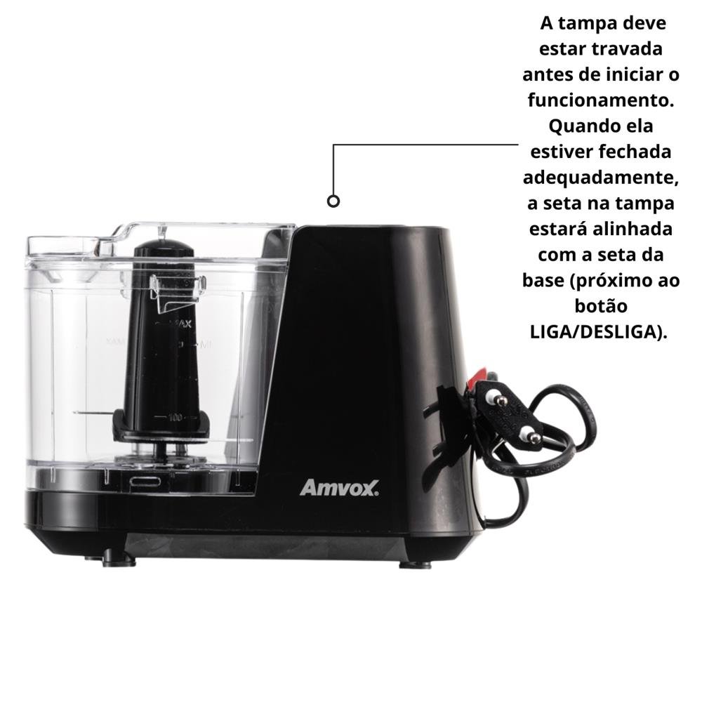 Mini Processador Amvox 1000W APR 1001 BLACK 220V