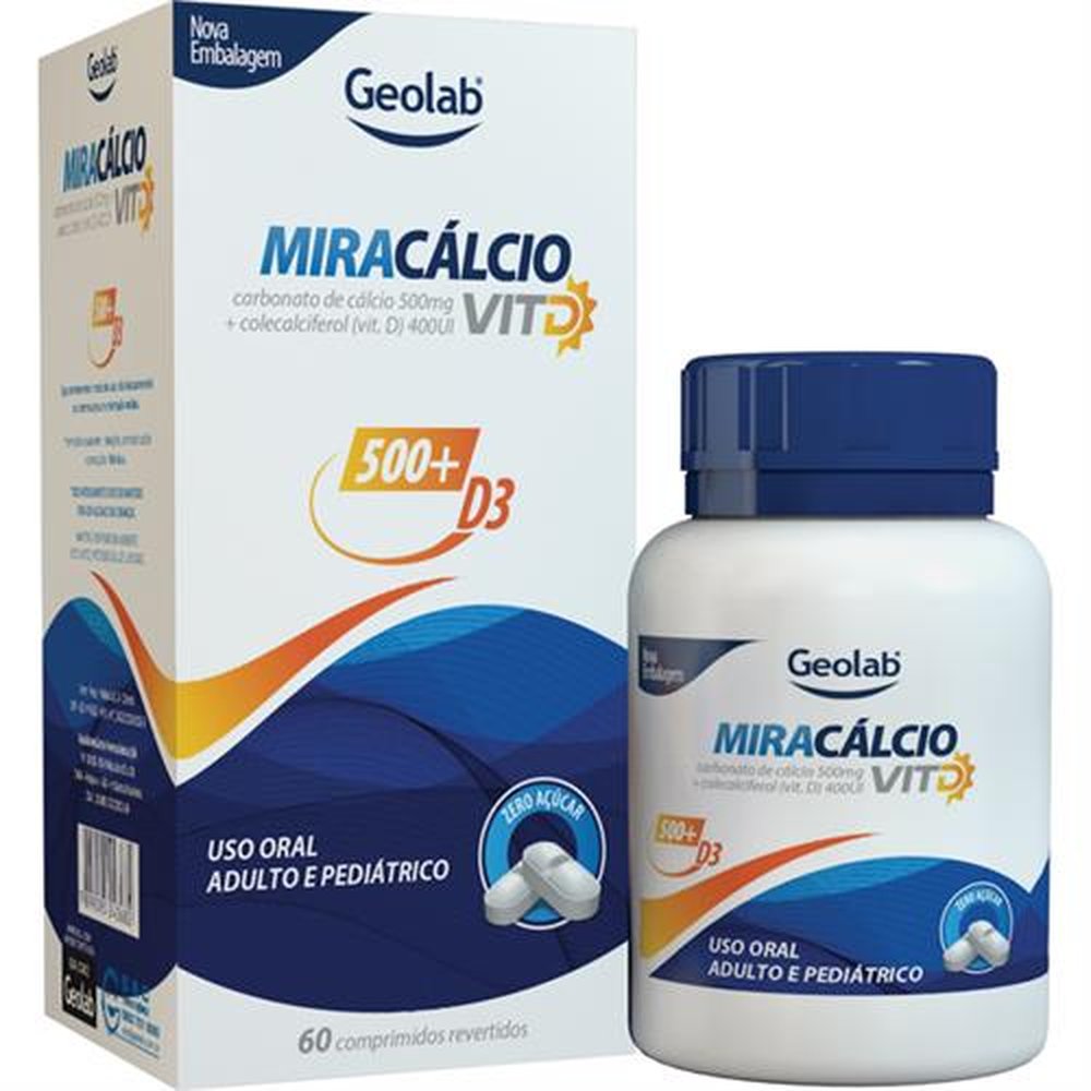 Miracalcio Vit D 500-400Ui Com 60 Comprimido