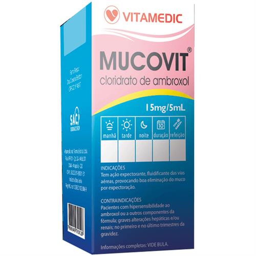 Mucovit 15Mg-5Ml 120 Ml Xarope Infaltil - VITAMEDIC
