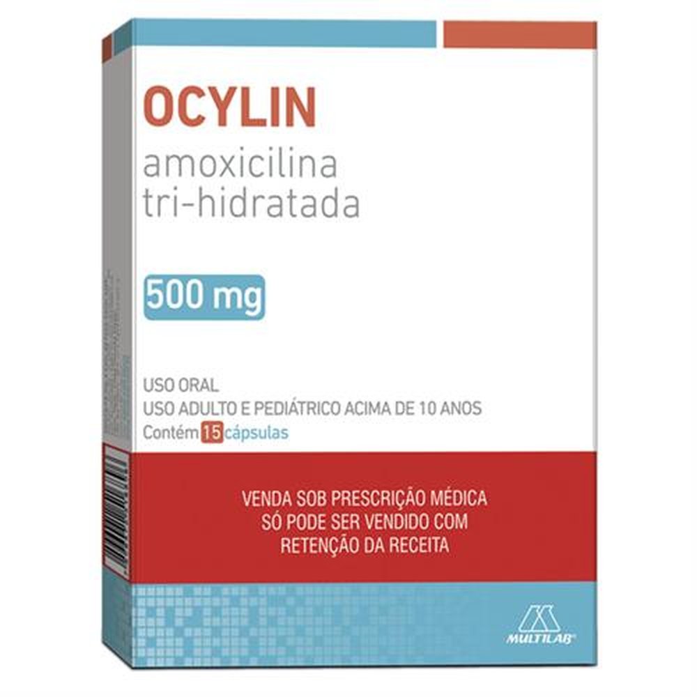 Ocylin -Amoxicilina- 500Mg Com 15 Capsula Dur