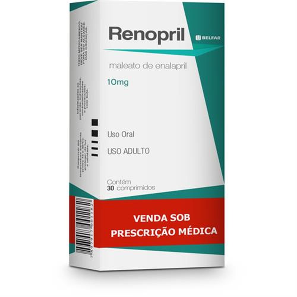 Renopril 10Mg Com 30 Comprimido - BELFAR