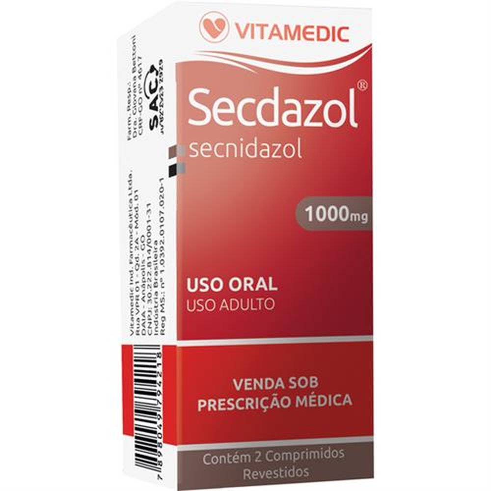 Secdazol 1000Mg Caixa 2 Comprimido Revestido - VITAMEDIC