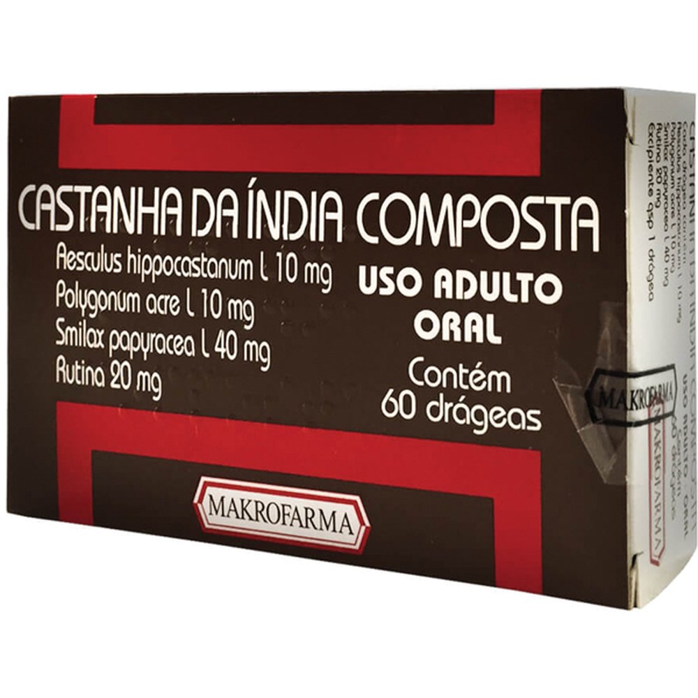 Castanha Da India Com 60 Drageas - MAKROFARMA