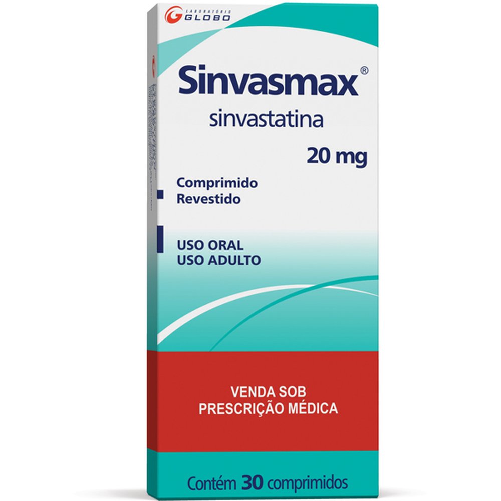 Sinvasmax 20Mg Caixa 30 Comprimido Revestido - GLOBO