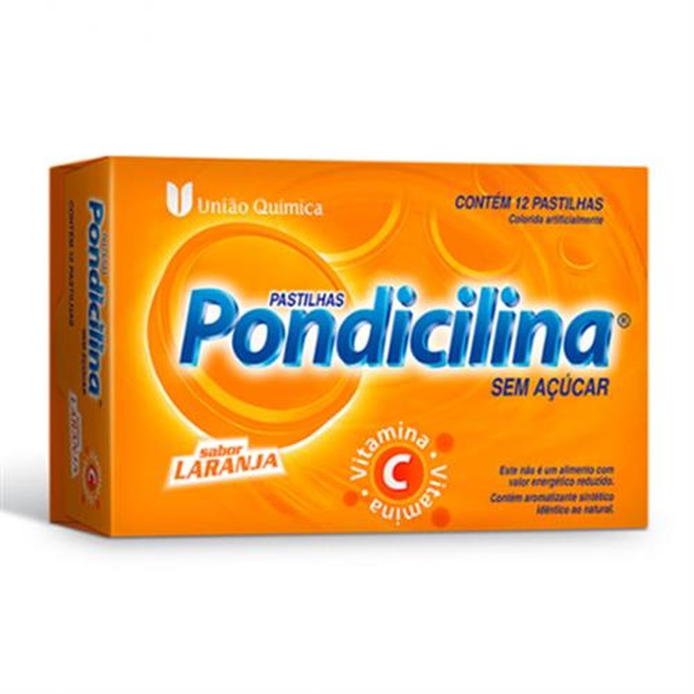 Pondicilina Com 12 Pastilha Sabor Laranja - UNIAO QUIMICA