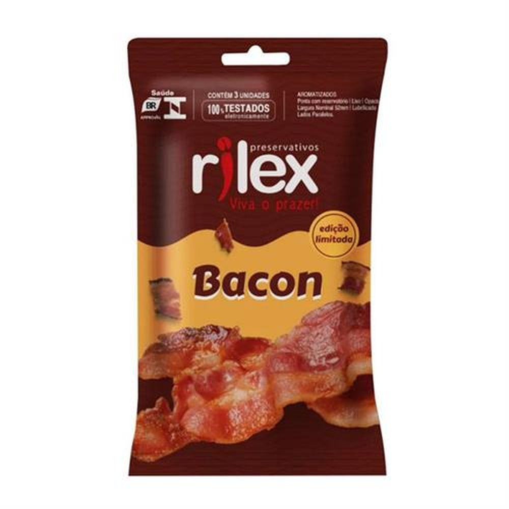 Preservativo Rilex Bacon Com 3 Unidades - RILEX