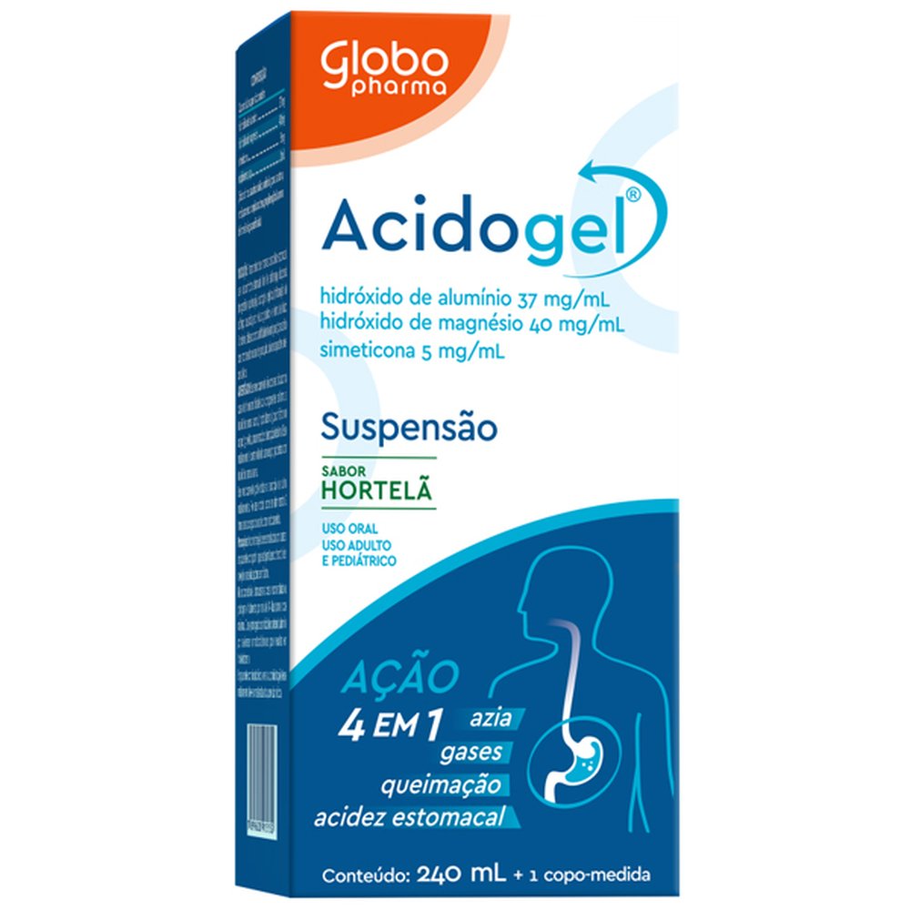 Acidogel Suspensao Oral Com 240 Ml - GLOBO