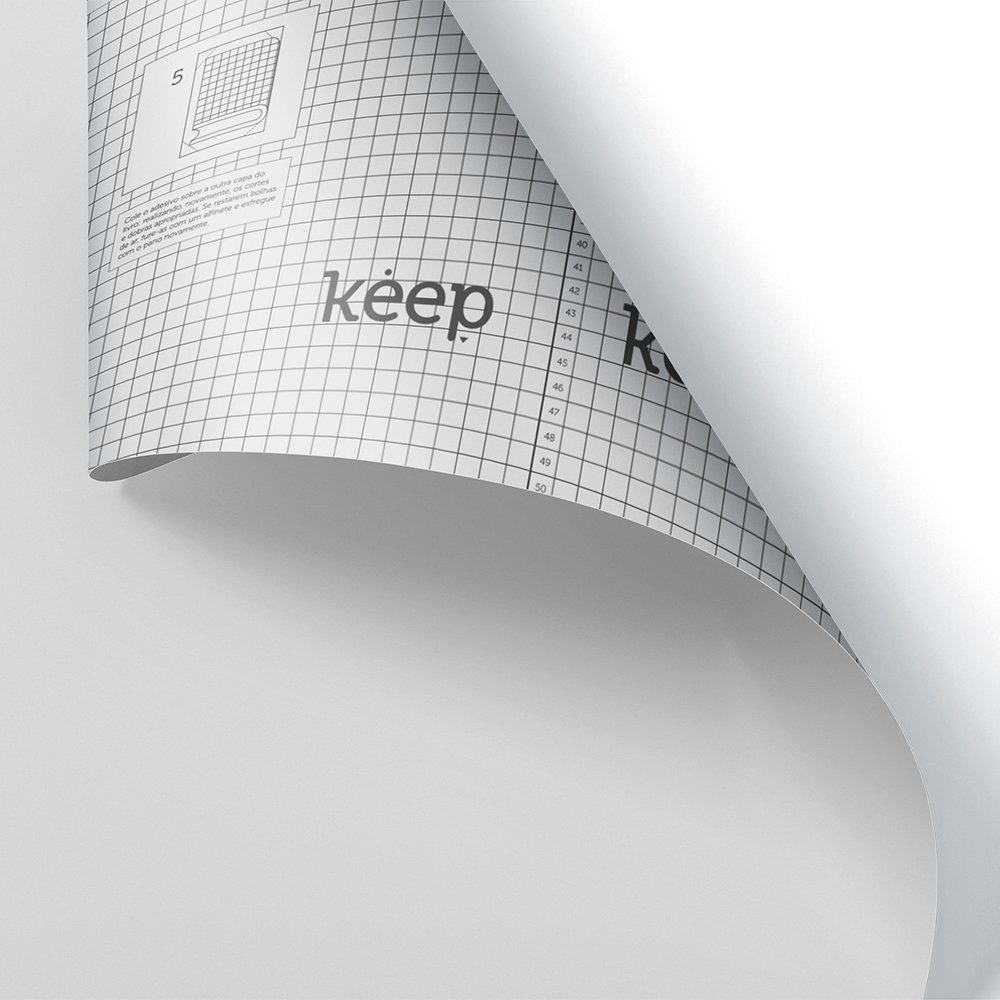 Plastico Adesivo Branco 0.05 Mm PVC - 45Cm X 2M Keep - EI069