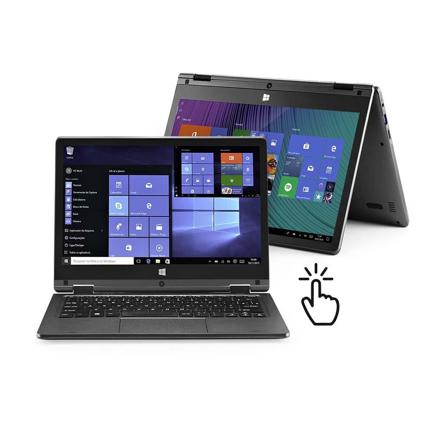 Notebook 11.6 2GB/64GB(32GB+32SD)/WIN/CINZA - PC112