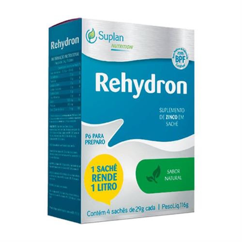 Rehydron Sabor Natural 29G Com 4 Saches - SUPLAN