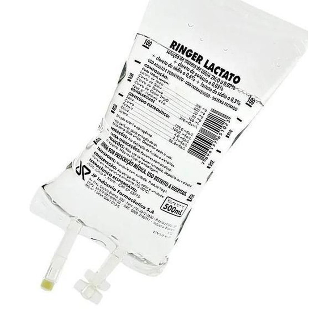 Ringer Com Lactato Sodio Bolsa 500Ml - JP INDUSTRIA