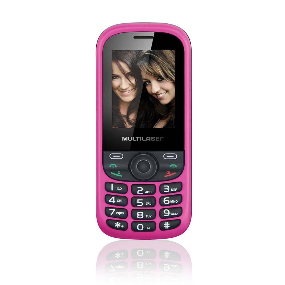 Celular Multilaser Up Preto/Rosa Com Trial Chip Tela 1.8 Pol. - P3275